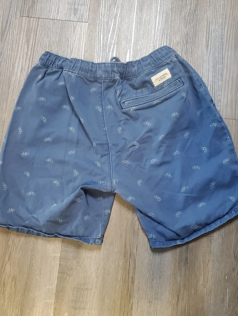 Abercrombie & Fitch Navy Bicycle-Print Drawstring Hybrid Shorts